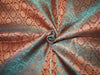 Silk Brocade Fabric Iridescent Metallic Gold &amp; Blue color BRO239[5]