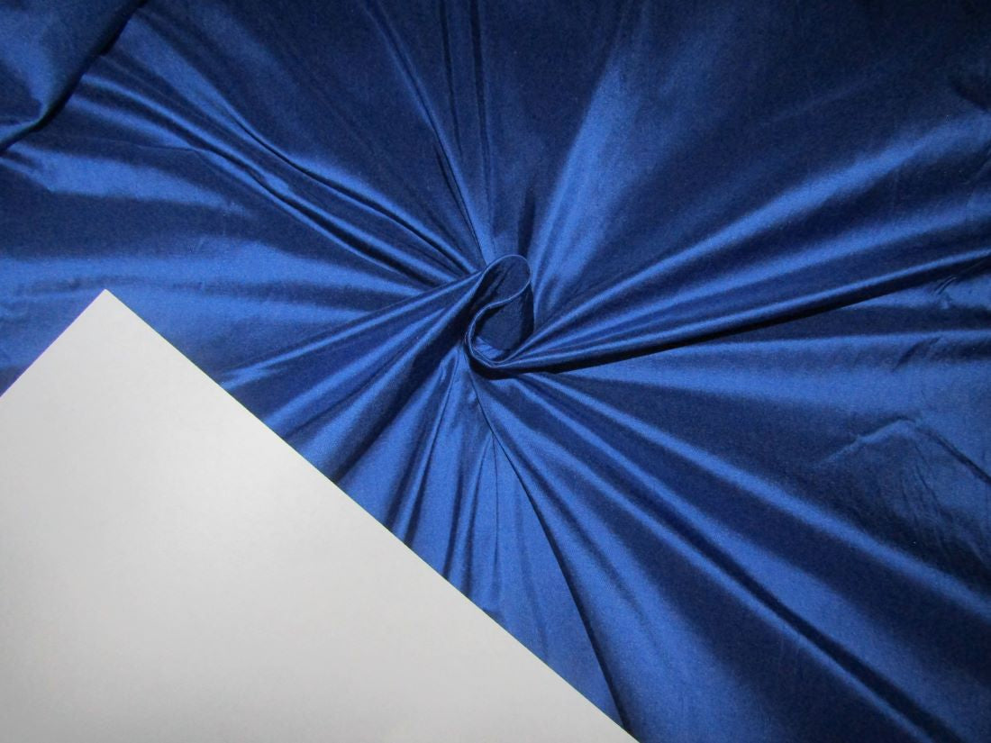 100% PURE SILK DUPIONI blue cobalt Fabric ~ 54&quot; wide