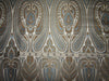 Silk Brocade fabric paisleys ivory blue and metallic gold color 36" wide BRO729[1]