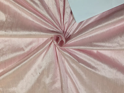 100% pure silk dupioni fabric BABY PINK 54&quot; with slubs