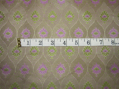 Silk Brocade fabric lavender and green color 44" wide BRO731[4]