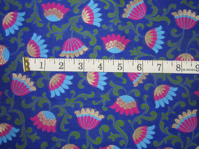 Silk Brocade fabric royal blue, pink, blue, green and metallic gold color 44" wide BRO734[2]