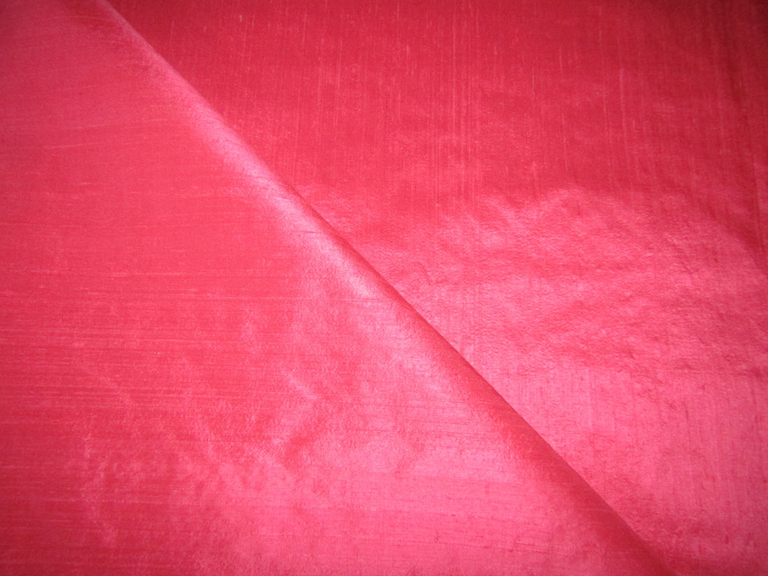 100% PURE SILK DUPION FABRIC PINK color 44&quot; wide WITH SLUBS
