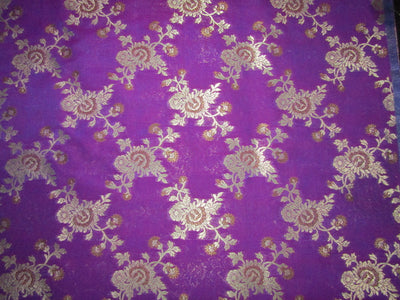 Silk Brocade fabric purple x metallic gold color 44" wide BRO736[2]