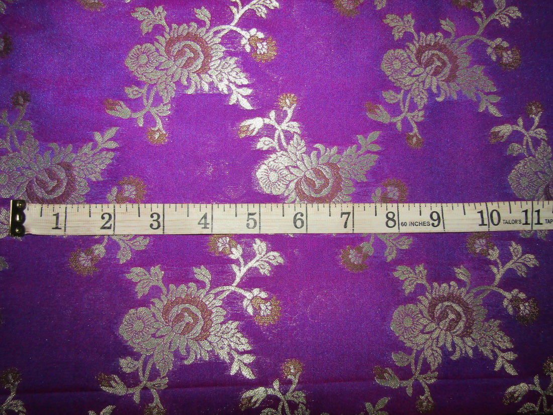 Silk Brocade fabric purple x metallic gold color 44" wide BRO736[2]