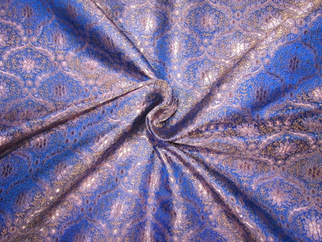 Silk Brocade fabric blue x lavender color 44" wide BRO737[2]