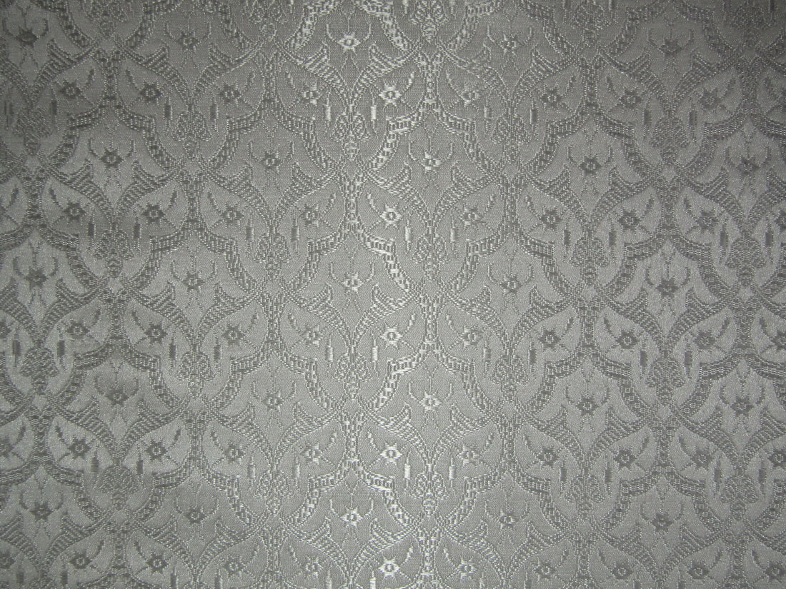 Silk Brocade fabric white color 44" wide BRO737[4]