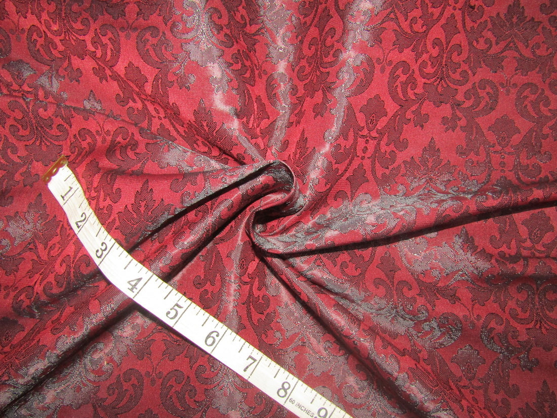 Silk Brocade fabric Red wine color 44" wide BRO737[1]