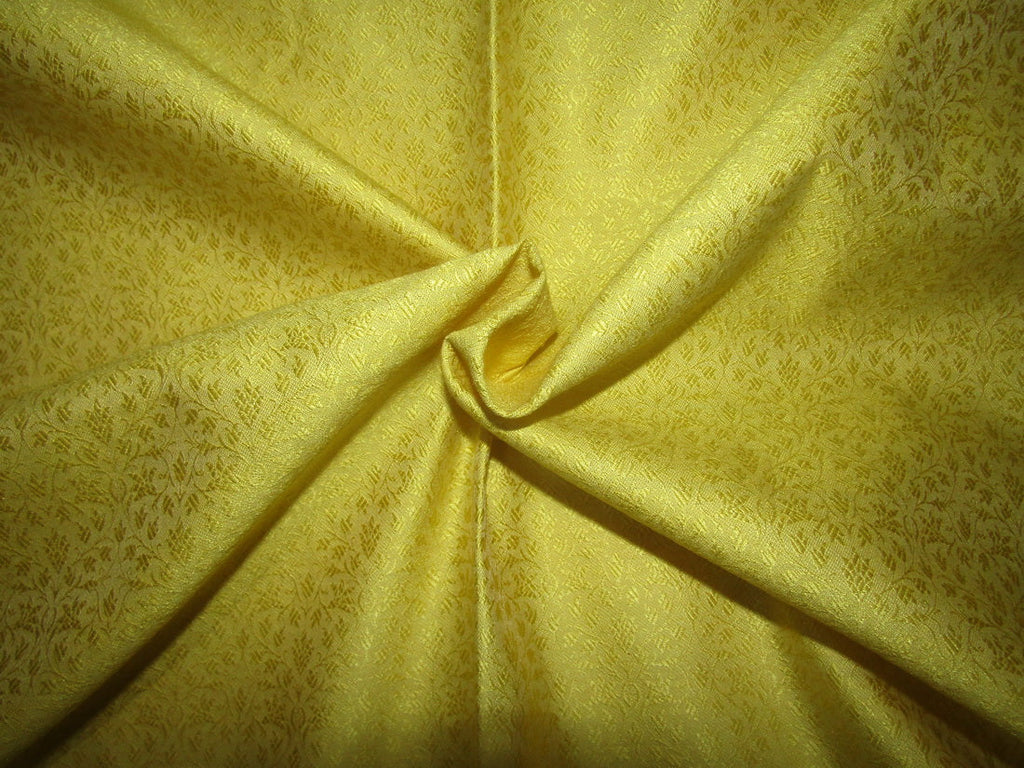 Silk Brocade fabric yellow & light gold color 44" wide BRO738[5]