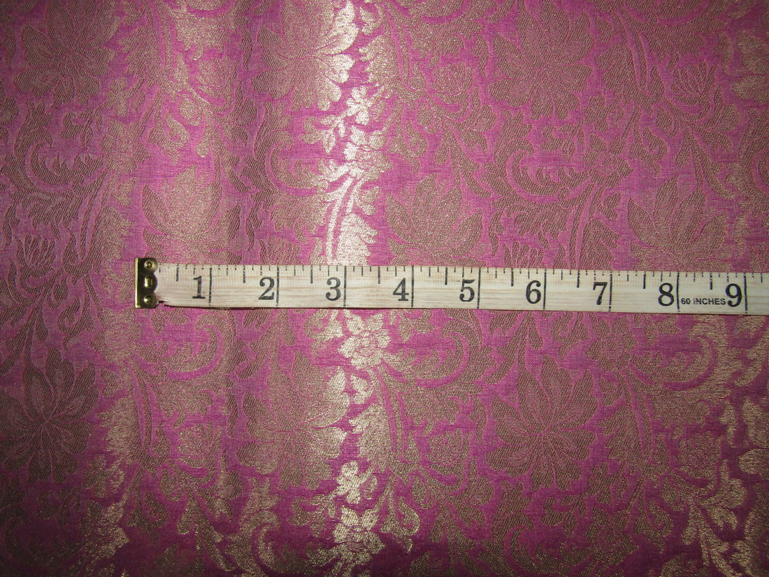 Silk Brocade fabric mauve x metallic gold color 44" wide BRO740[3]