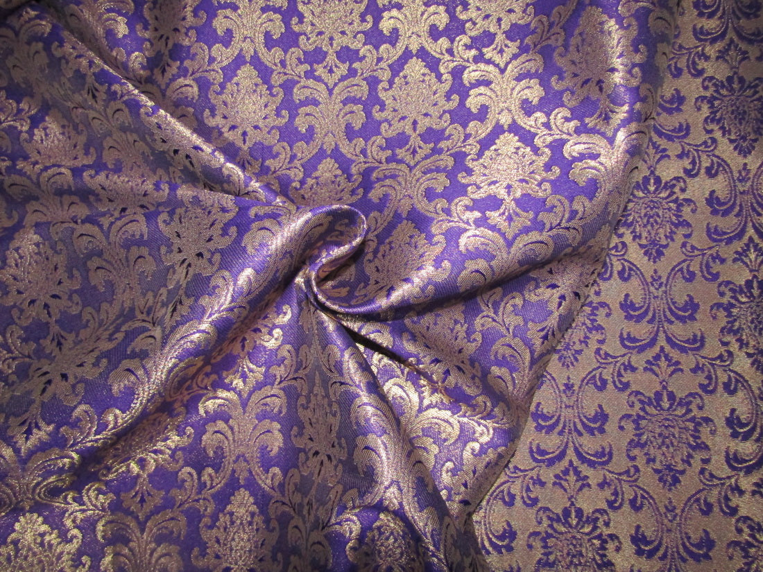 Silk Brocade fabric purple x metallic gold Color 44" wide BRO740[1]