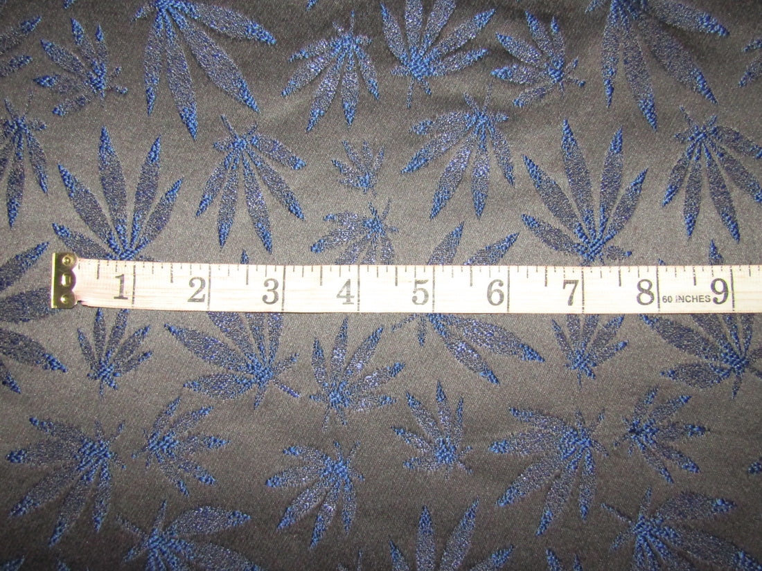 Silk Brocade fabric BLACK AND ROYAL BLUE color 58" wide BRO741[2]