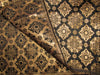 Silk Brocade fabric black x antique gold color 50" wide REVERSABLE BRO742[3]