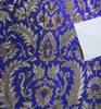Heavy Silk Brocade Fabric Ink Blue,Brown & Metallic Gold 0.65 YARDS BRO245[2]
