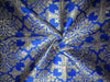 Silk Brocade fabric VESTMENT royal blue x gold color 44" wide BRO743[3]