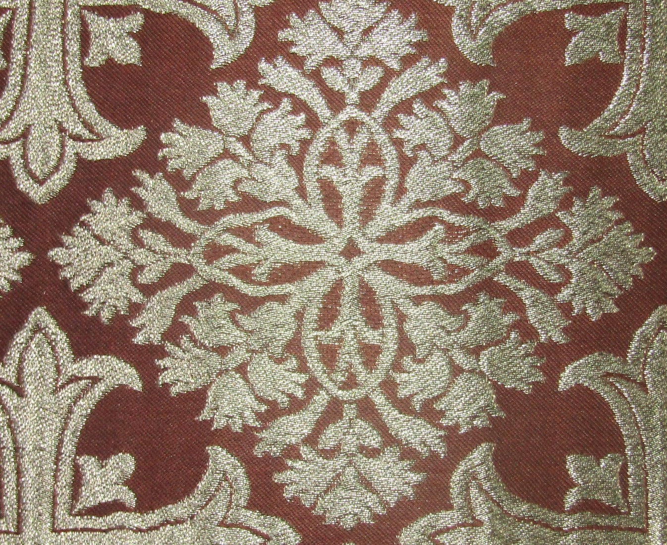 Silk Brocade fabric VESTMENT brown x gold color 44" wide BRO743[2]