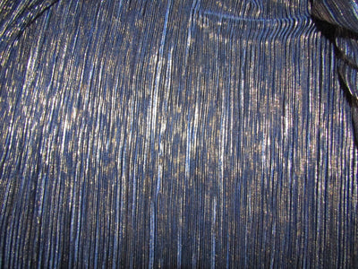 Navy x Gold Lurex Pleated Fabric ~ 58&quot; wide