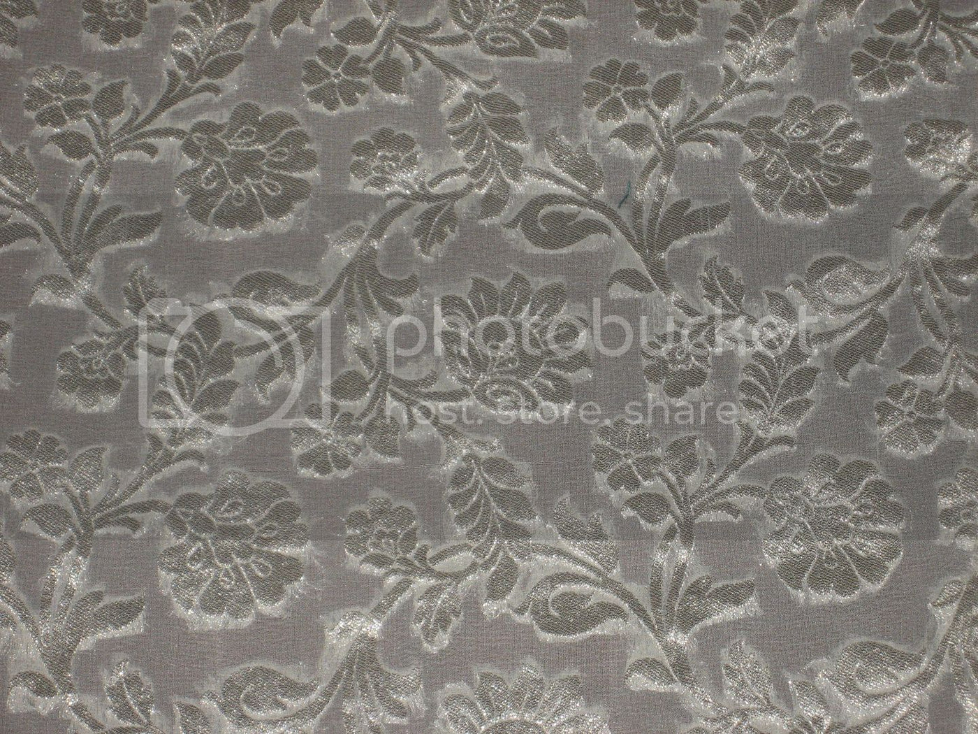 Ivory Silk Georgette Fabric with Subtle Metallic jacquard