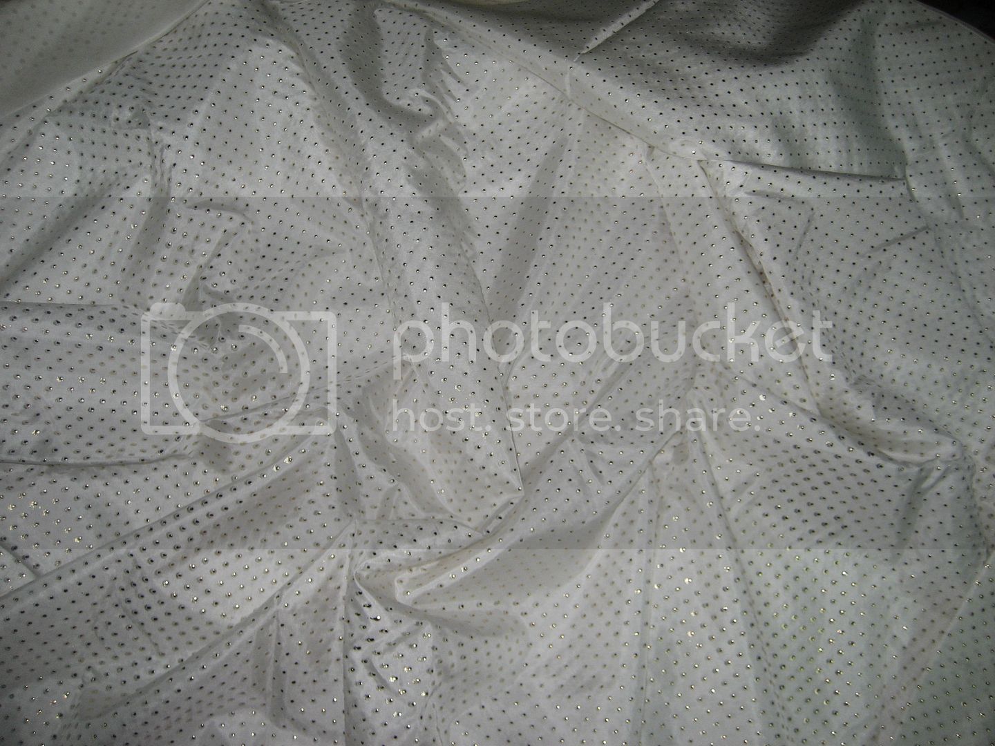 RICH IVORY COLOUR HABOTAI SILK Fabric with Gold Embossing Puresilks.us