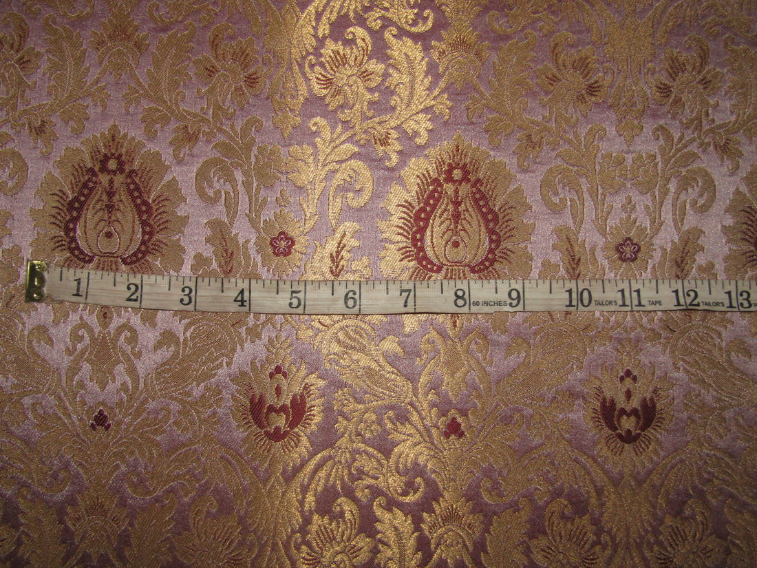 Silk Brocade fabric lilac x metallic gold color 44" wide BRO744A[3]