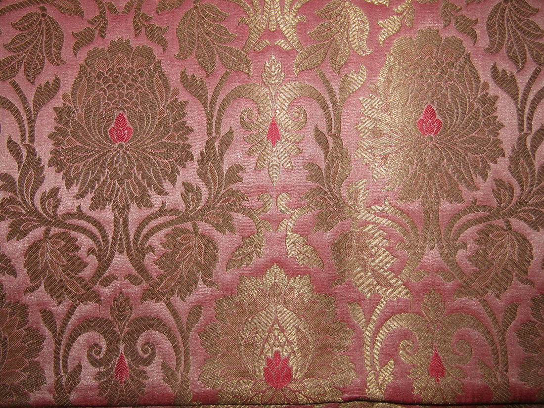 Silk Brocade fabric pink x metallic gold COLOR 44" WIDE BRO744A[1]