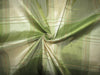 100% PURE SILK DUPIONI FABRIC green PLAIDS 54" wide DUP#C128[2]
