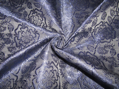 Silk Brocade fabric blue/ grey color 44" wide BRO747[2]
