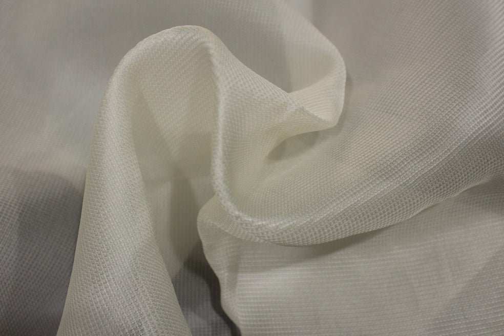 100% silk Premium quality 21 momme -off White Imported silk organza waffle plaids 54 inch wide