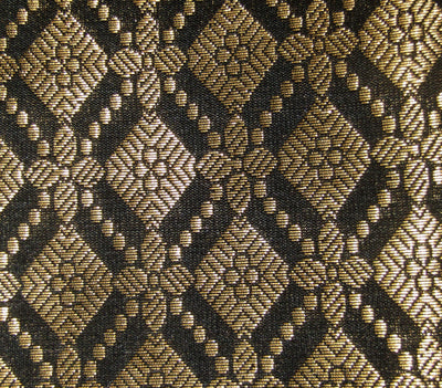 Silk Brocade fabric Black x Metallic gold color 44" wide BRO748[1]