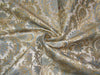 Silk Brocade KING KHAB fabric blue ivory and metallic gold color 36" wide BRO750[2]