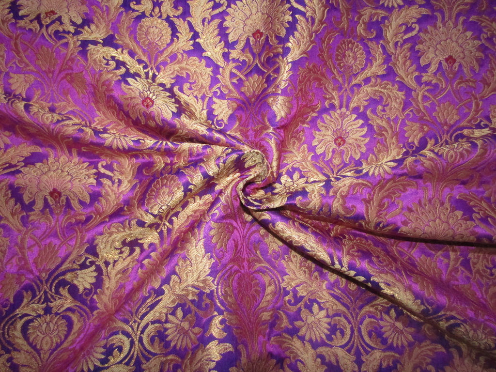 Silk Brocade KING KHAB fabric purple pink and metallic gold color 36" wide BRO752[2]