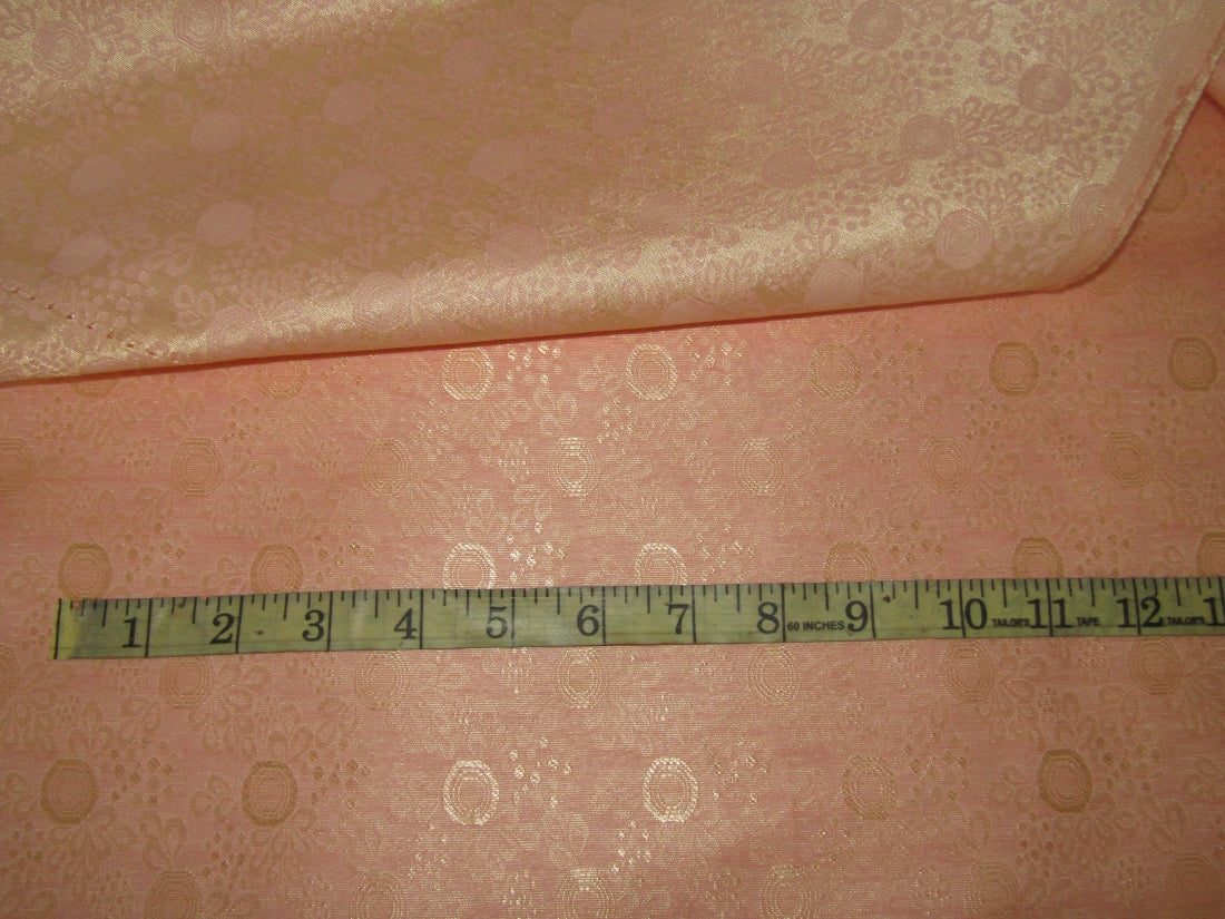 Brocade Floral pastel pinkish peach x metallic gold Fabric 44&quot; wide BRO817[2]