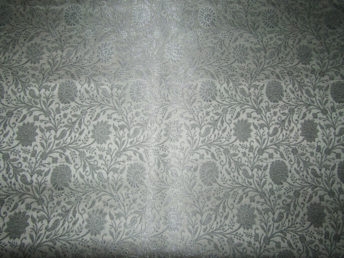 Brocade Ivory x metallic silver jacquard 44&quot; wide fabric