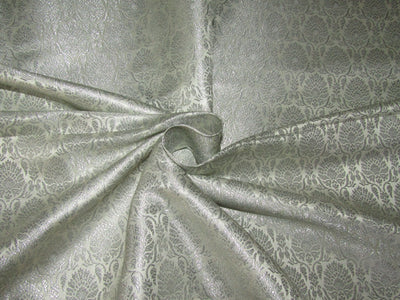 Brocade Ivory x metallic silver jacquard 44&quot; wide fabric