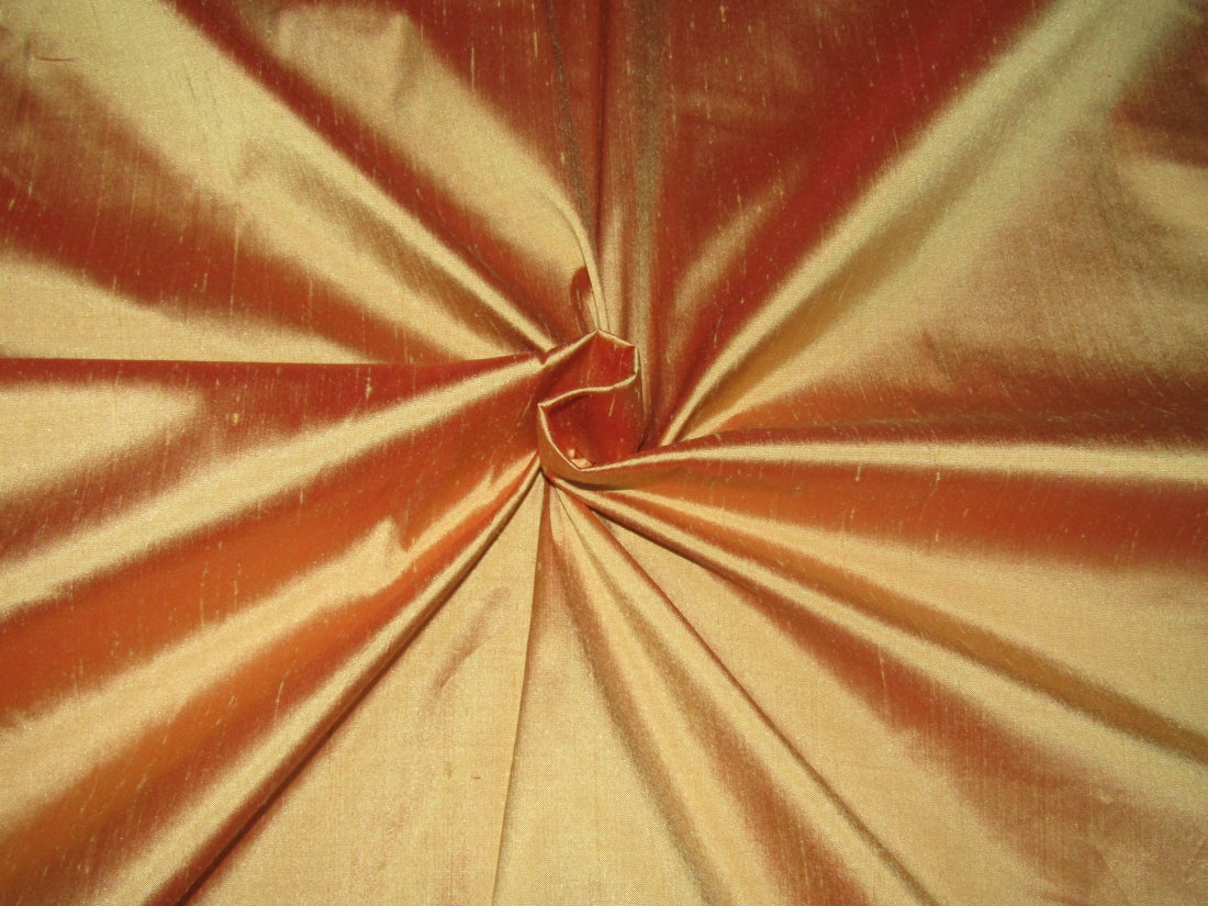 silk dupioni silk 54&quot; Mango colour with orange shot