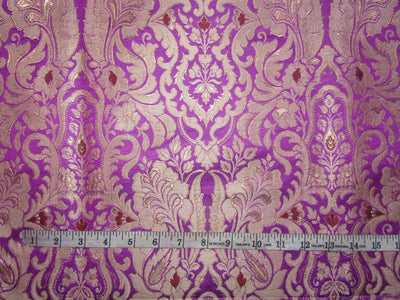 Silk Brocade KING KHAB fabric pinkish purple and metallic gold color 36" wide BRO754[4]