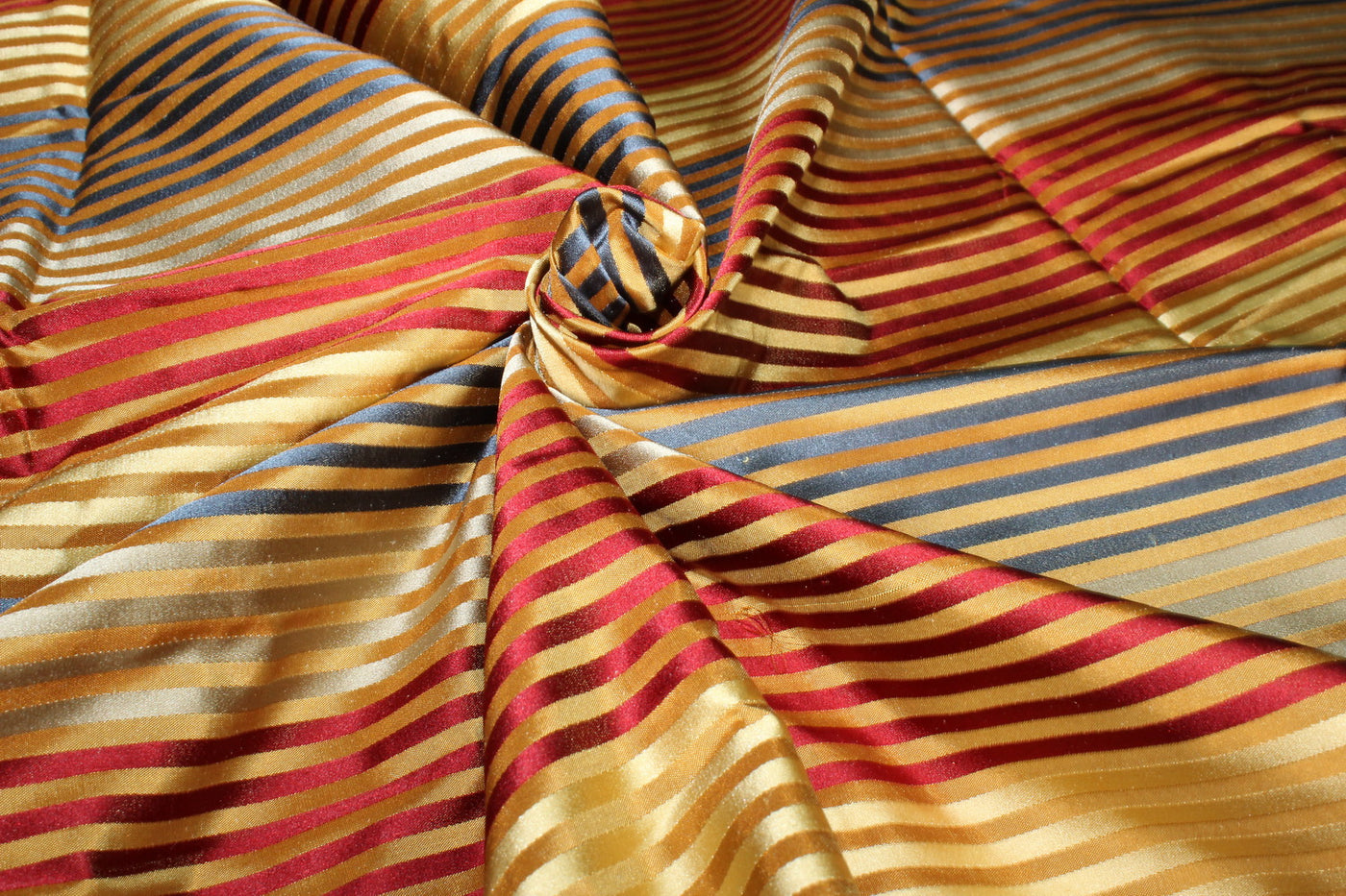 silk taffeta fabric gold/red/blue/satin stripes TAFS157[1] 54&quot; wide