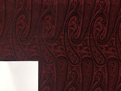 Silk Brocade fabric RED X BLACK PAISLEYS 44&quot; BRO71[3]