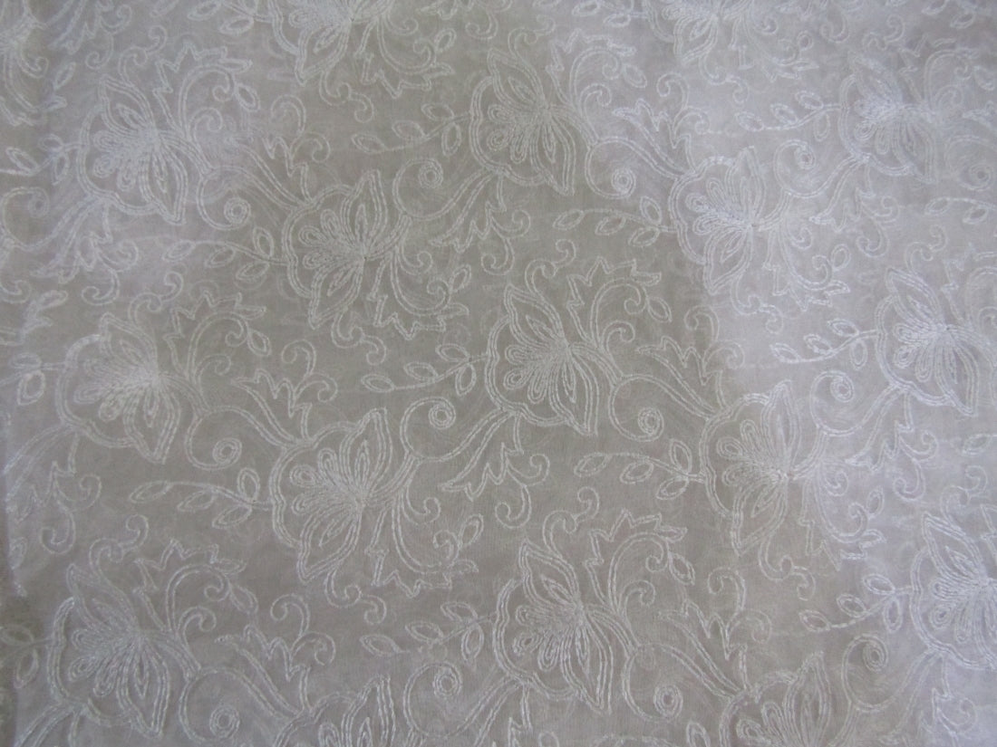 100% silk organza embroidery fabric 44&quot; wide available in 2 designs [11866/11867]