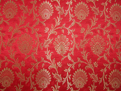 Silk Brocade fabric red x metallic gold color 44" wide BRO755[2]