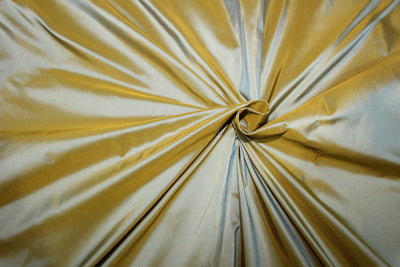 Silk taffeta fabric iridescent mustard x blue 30MM TAF298[1] 54&quot; wide