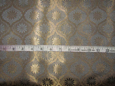 Brocade fabric grey x metallic gold color 44" wide BRO756 B[3]