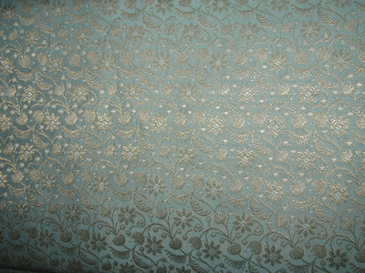 Brocade fabricr blue x metallic gold color 44" wide BRO759[2]