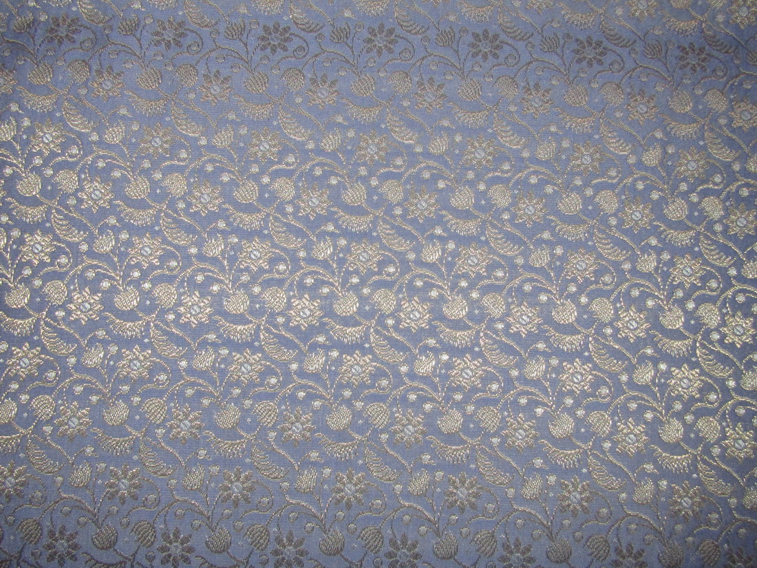 Brocade fabric lavender blue x metallic gold color 44" wide BRO759[3]