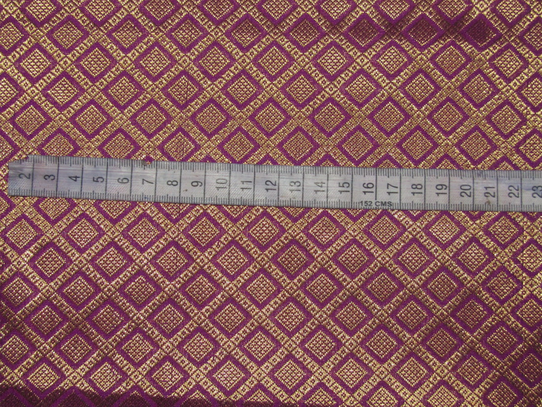 Brocade fabric aubergine x metallic gold color 44" wide BRO760B[3]
