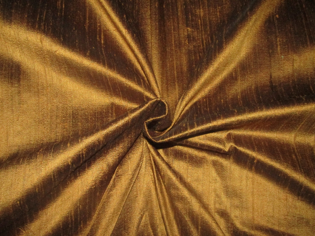 100% pure silk dupioni fabric bronze black 54&quot; with slubs
