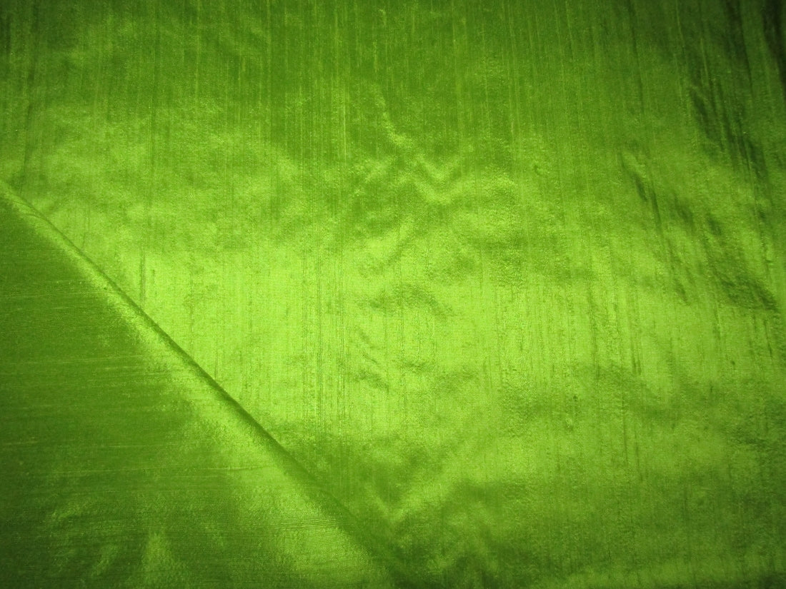 100% pure silk dupioni fabric green 54" wide with slubs
