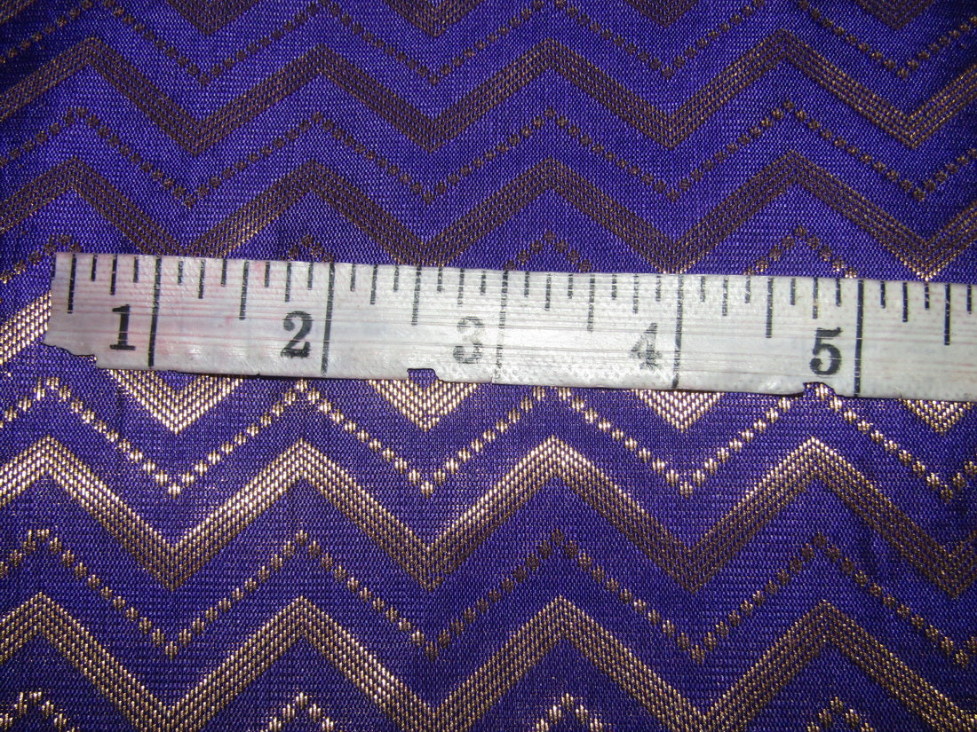 Silk Brocade fabric PURPLE x Metallic gold color 44" wide BRO748B[3]