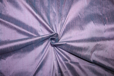 100% pure silk dupioni fabric PINK X BLUE colour 54" wide with slubs MM87[4]