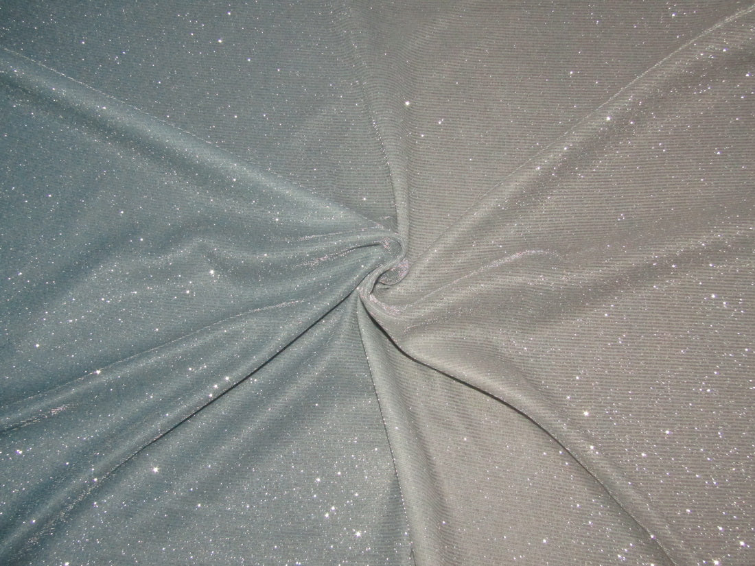 Blue x Silver color Ombre shimmer Lycra fabric ~ 58&quot; wide.